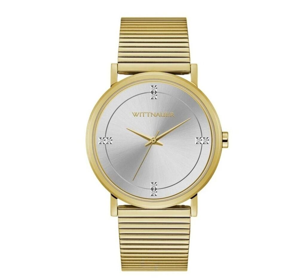 Nwt Wittnauer $550 WN3102 Store Display Men's Silver-Tone Dial Gold Watch